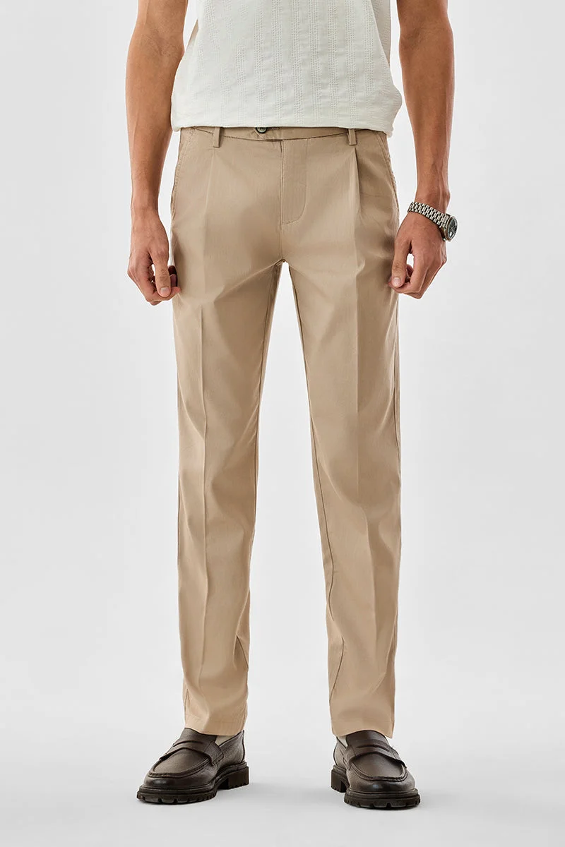 SNITCH Slim Fit Stretch Pleated Trousers